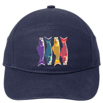 Bright Colorful Japanese Koi Carp Fish 7-Panel Snapback Hat
