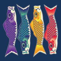 Bright Colorful Japanese Koi Carp Fish Beanie