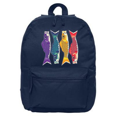 Bright Colorful Japanese Koi Carp Fish 16 in Basic Backpack