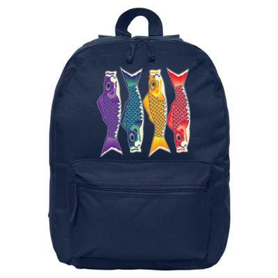 Bright Colorful Japanese Koi Carp Fish 16 in Basic Backpack