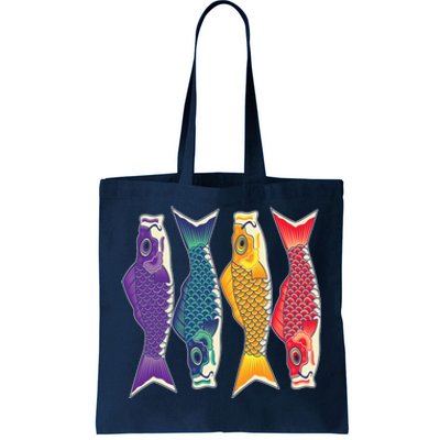 Bright Colorful Japanese Koi Carp Fish Tote Bag