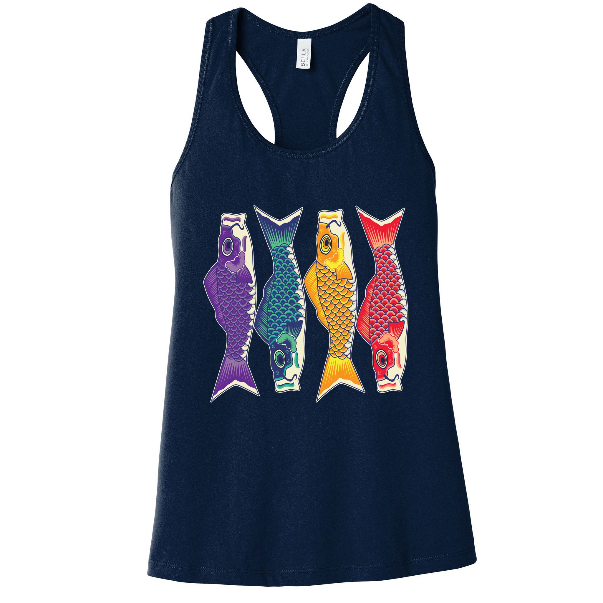 Bright Colorful Japanese Koi Carp Fish Womens Tank Top