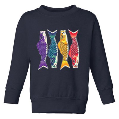 Bright Colorful Japanese Koi Carp Fish Toddler Sweatshirt
