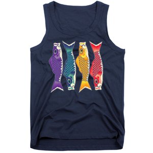 Bright Colorful Japanese Koi Carp Fish Tank Top