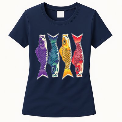 Bright Colorful Japanese Koi Carp Fish Womens T-Shirt