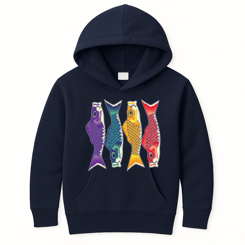 Bright Colorful Japanese Koi Carp Fish Kids Hoodie