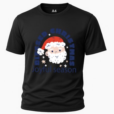 Blessed Christmas Joyful Season Santa Claus Cooling Performance Crew T-Shirt