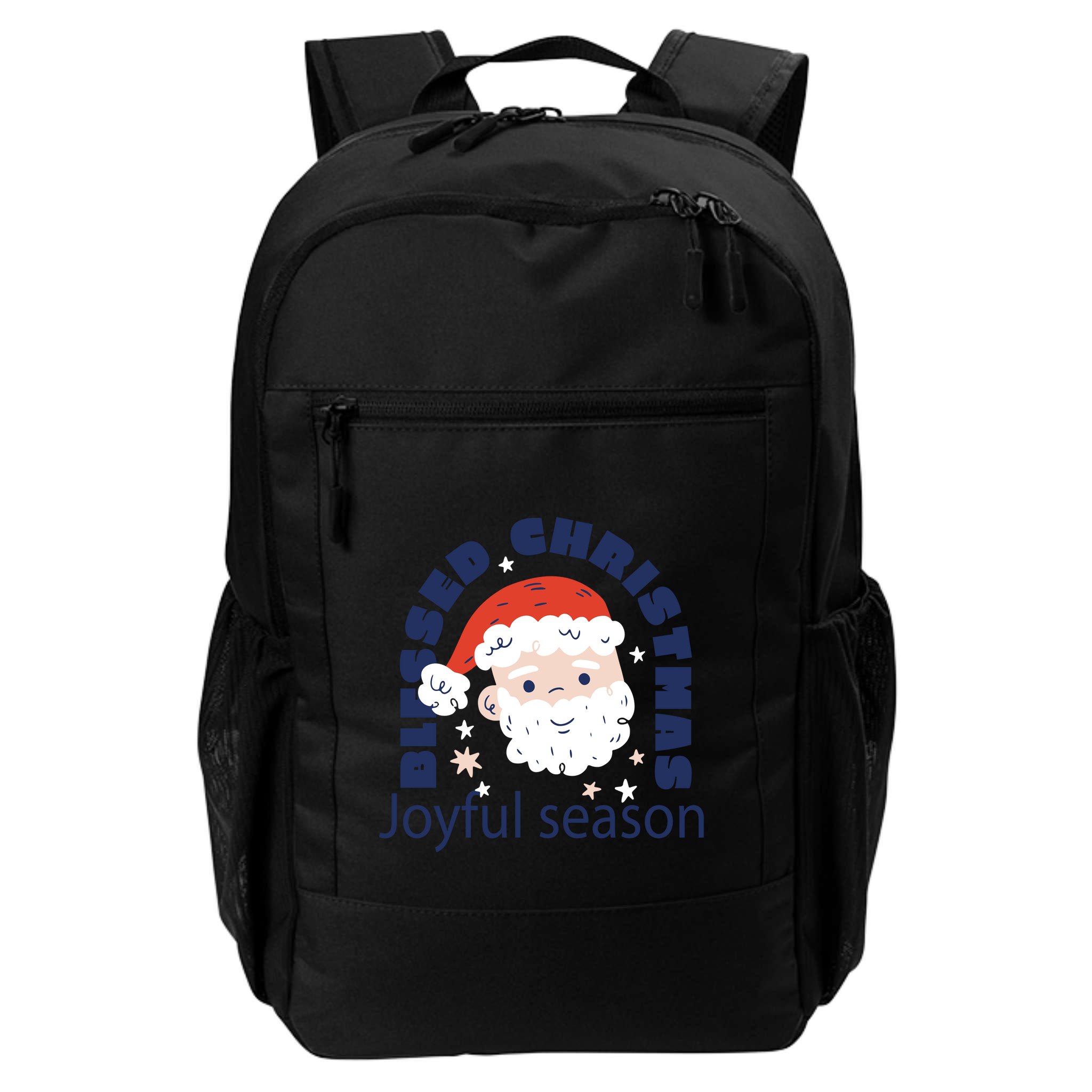 Blessed Christmas Joyful Season Santa Claus Backpack
