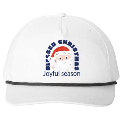 Blessed Christmas Joyful Season Santa Claus Snapback Five-Panel Rope Hat