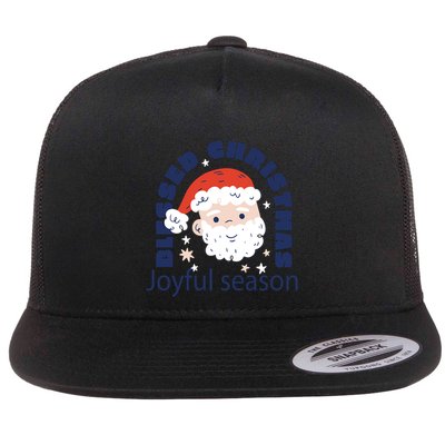 Blessed Christmas Joyful Season Santa Claus Flatbill Hat