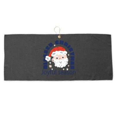 Blessed Christmas Joyful Season Santa Claus Large Microfiber Waffle Golf Towel