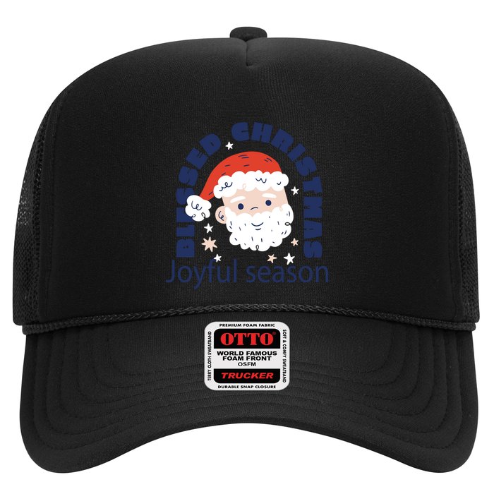 Blessed Christmas Joyful Season Santa Claus Trucker Hat