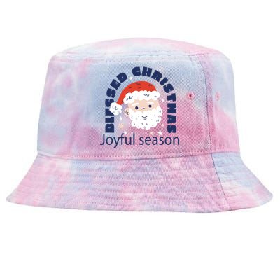 Blessed Christmas Joyful Season Santa Claus Tie-Dyed Bucket Hat