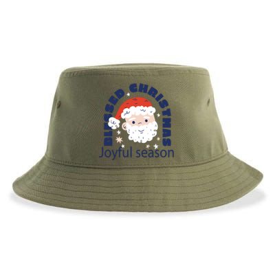 Blessed Christmas Joyful Season Santa Claus Sustainable Bucket Hat