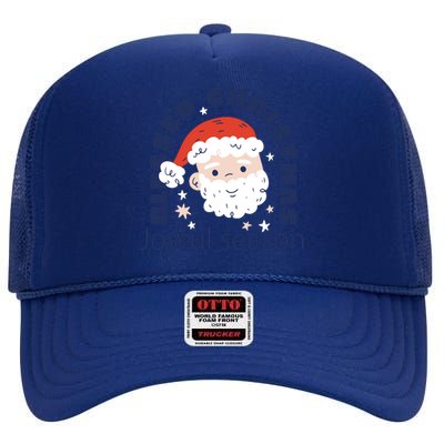 Blessed Christmas Joyful Season Santa Claus High Crown Mesh Back Trucker Hat