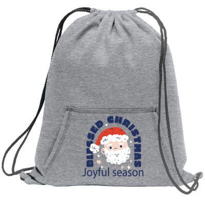 Blessed Christmas Joyful Season Santa Claus Sweatshirt Cinch Pack Bag