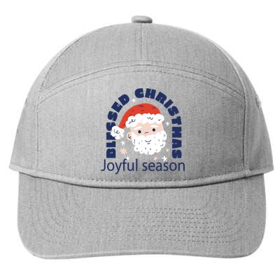 Blessed Christmas Joyful Season Santa Claus 7-Panel Snapback Hat