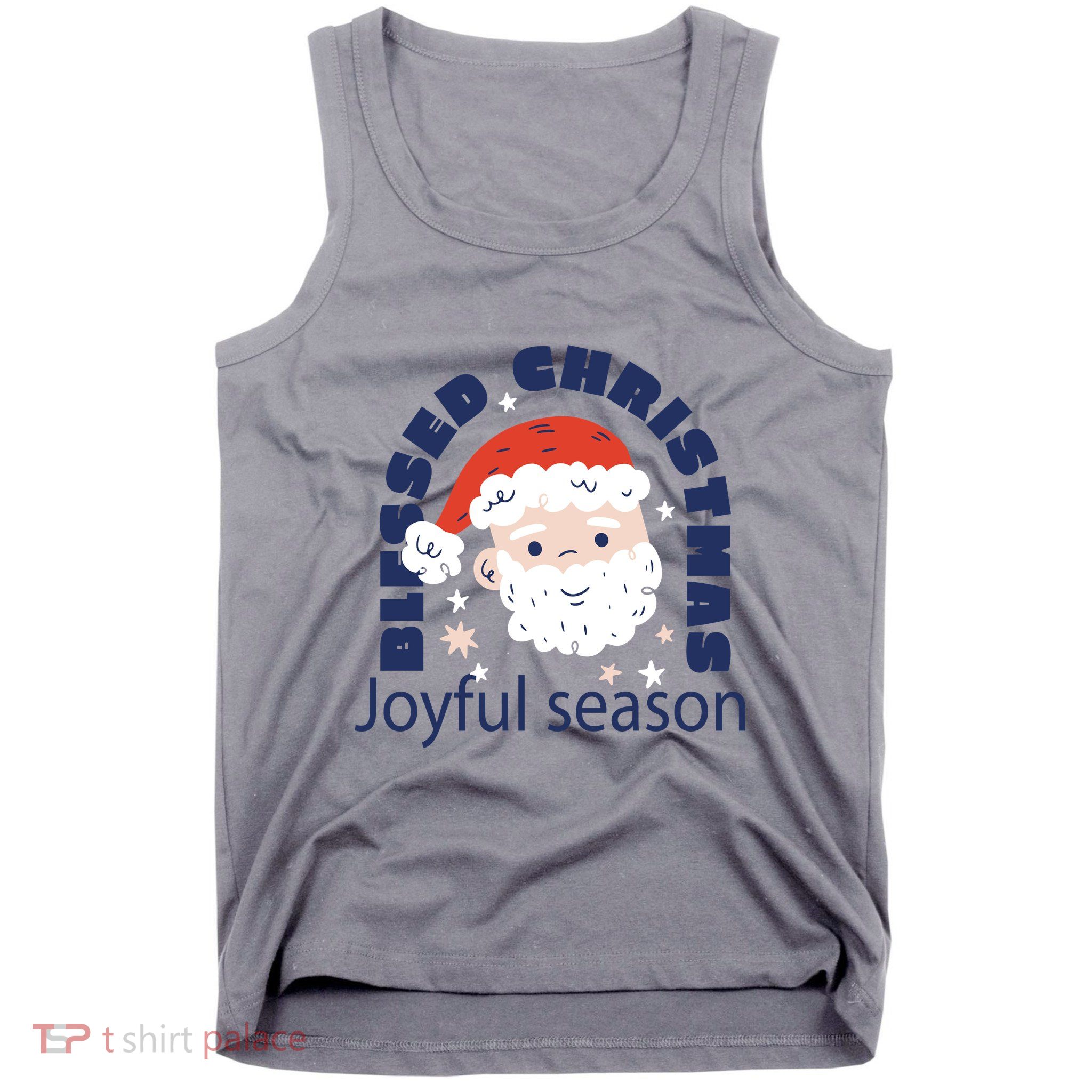 Blessed Christmas Joyful Season Santa Claus Tank Top