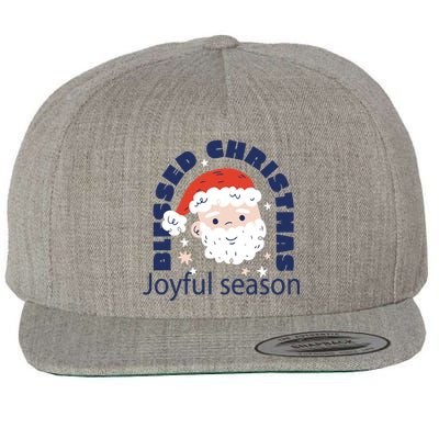 Blessed Christmas Joyful Season Santa Claus Wool Snapback Cap