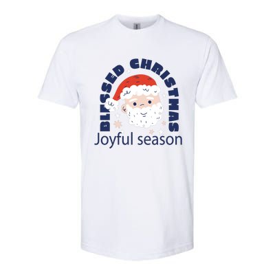 Blessed Christmas Joyful Season Santa Claus Softstyle® CVC T-Shirt