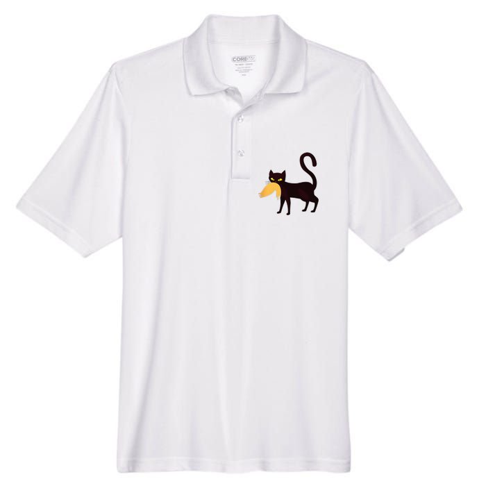 Black Cat Kamala Harris With Trump Hair Sarcastic Anti Trump Men's Origin Performance Pique Polo