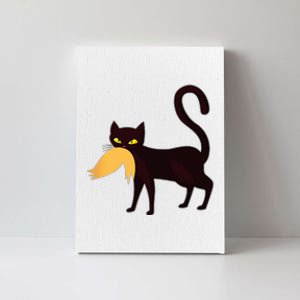 Black Cat Kamala Harris With Trump Hair Sarcastic Anti Trump Canvas