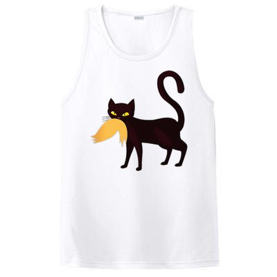 Black Cat Kamala Harris With Trump Hair Sarcastic Anti Trump PosiCharge Competitor Tank