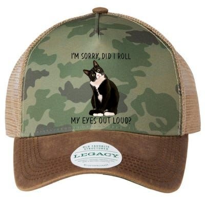 Black Cat Kitten I'm Sorry Did I Roll My Eyes Out Loud Funny Gift Legacy Tie Dye Trucker Hat
