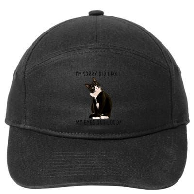 Black Cat Kitten I'm Sorry Did I Roll My Eyes Out Loud Funny Gift 7-Panel Snapback Hat
