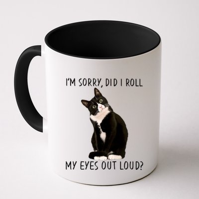 Black Cat Kitten I'm Sorry Did I Roll My Eyes Out Loud Funny Gift Mug