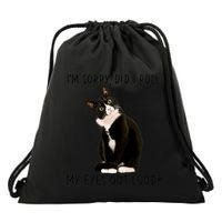 Black Cat Kitten I'm Sorry Did I Roll My Eyes Out Loud Funny Gift Drawstring Bag