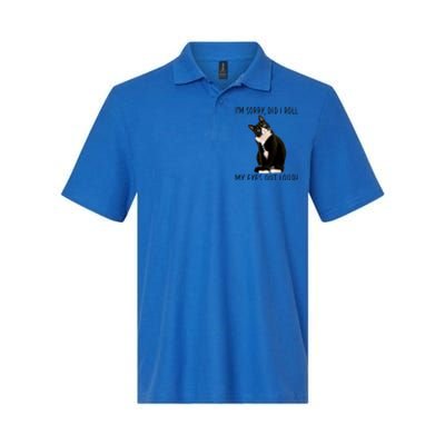 Black Cat Kitten I'm Sorry Did I Roll My Eyes Out Loud Funny Gift Softstyle Adult Sport Polo