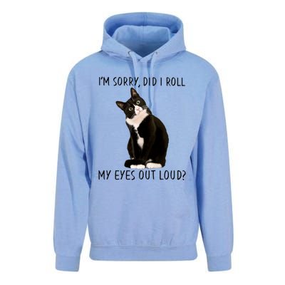 Black Cat Kitten I'm Sorry Did I Roll My Eyes Out Loud Funny Gift Unisex Surf Hoodie