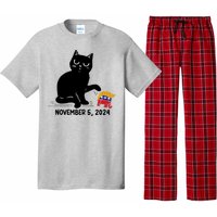 Black Cat Knock Over Trump Elephant Hair 2024 November 5th Pajama Set