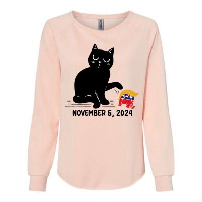 Black Cat Knock Over Trump Elephant Hair 2024 November 5th Womens California Wash Sweatshirt