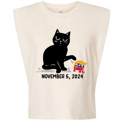 Black Cat Knock Over Trump Elephant Hair 2024 November 5th Garment-Dyed Women's Muscle Tee