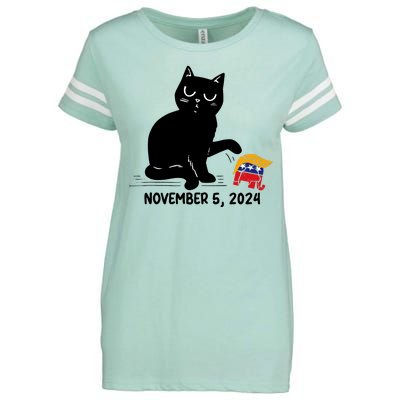 Black Cat Knock Over Trump Elephant Hair 2024 November 5th Enza Ladies Jersey Football T-Shirt