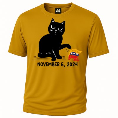 Black Cat Knock Over Trump Elephant Hair 2024 November 5th Cooling Performance Crew T-Shirt