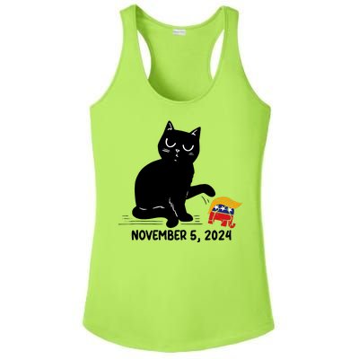 Black Cat Knock Over Trump Elephant Hair 2024 November 5th Ladies PosiCharge Competitor Racerback Tank