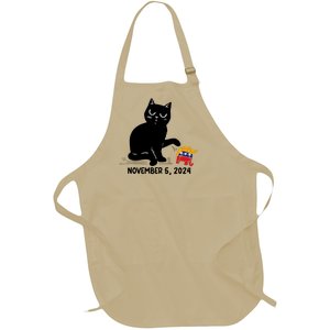 Black Cat Knock Over Trump Elephant Hair 2024 November 5th Full-Length Apron With Pockets