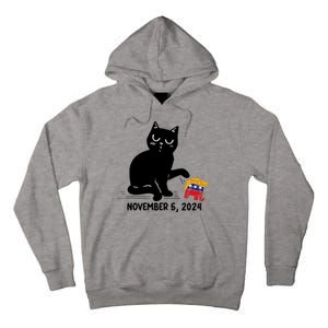 Black Cat Knock Over Trump Elephant Hair 2024 November 5th Tall Hoodie