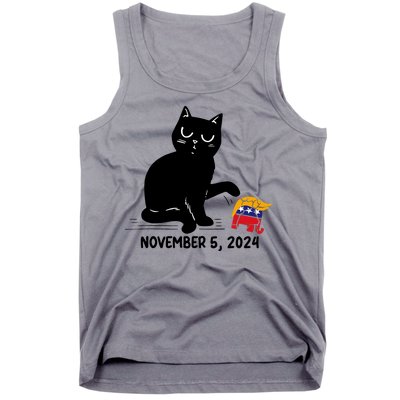 Black Cat Knock Over Trump Elephant Hair 2024 November 5th Tank Top