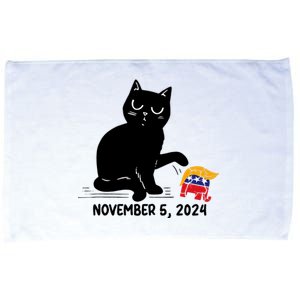 Black Cat Knock Over Trump Elephant Hair 2024 November 5th Microfiber Hand Towel