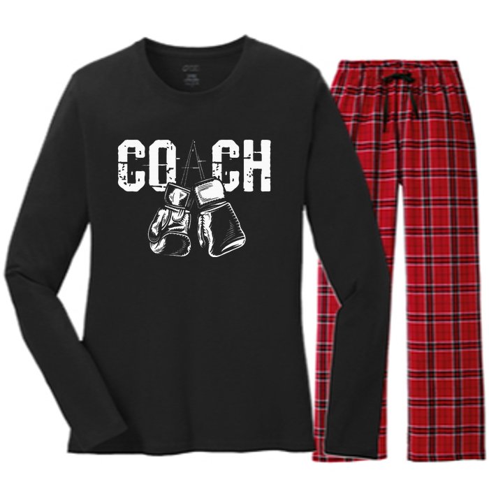 Boxing Coach Kickboxing Kickboxer Gym Boxer Women's Long Sleeve Flannel Pajama Set 