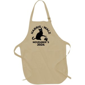 Black Cat Knock Trump Elephant Harris Walz November 5th 2024 Full-Length Apron With Pockets