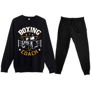 Boxing Coach Kickboxing Kickboxer Gym Boxer Premium Crewneck Sweatsuit Set