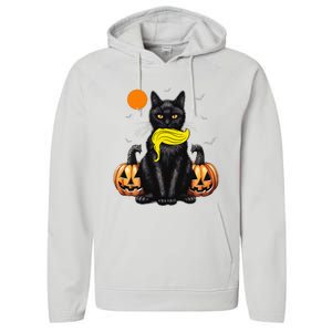 Black Cat Kamala Harris Halloween Trump Hair Sarcastic Performance Fleece Hoodie