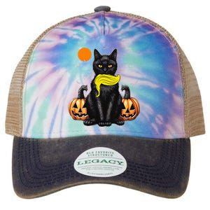 Black Cat Kamala Harris Halloween Trump Hair Sarcastic Legacy Tie Dye Trucker Hat