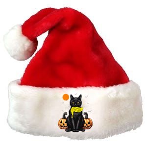 Black Cat Kamala Harris Halloween Trump Hair Sarcastic Premium Christmas Santa Hat