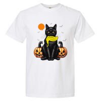 Black Cat Kamala Harris Halloween Trump Hair Sarcastic Garment-Dyed Heavyweight T-Shirt